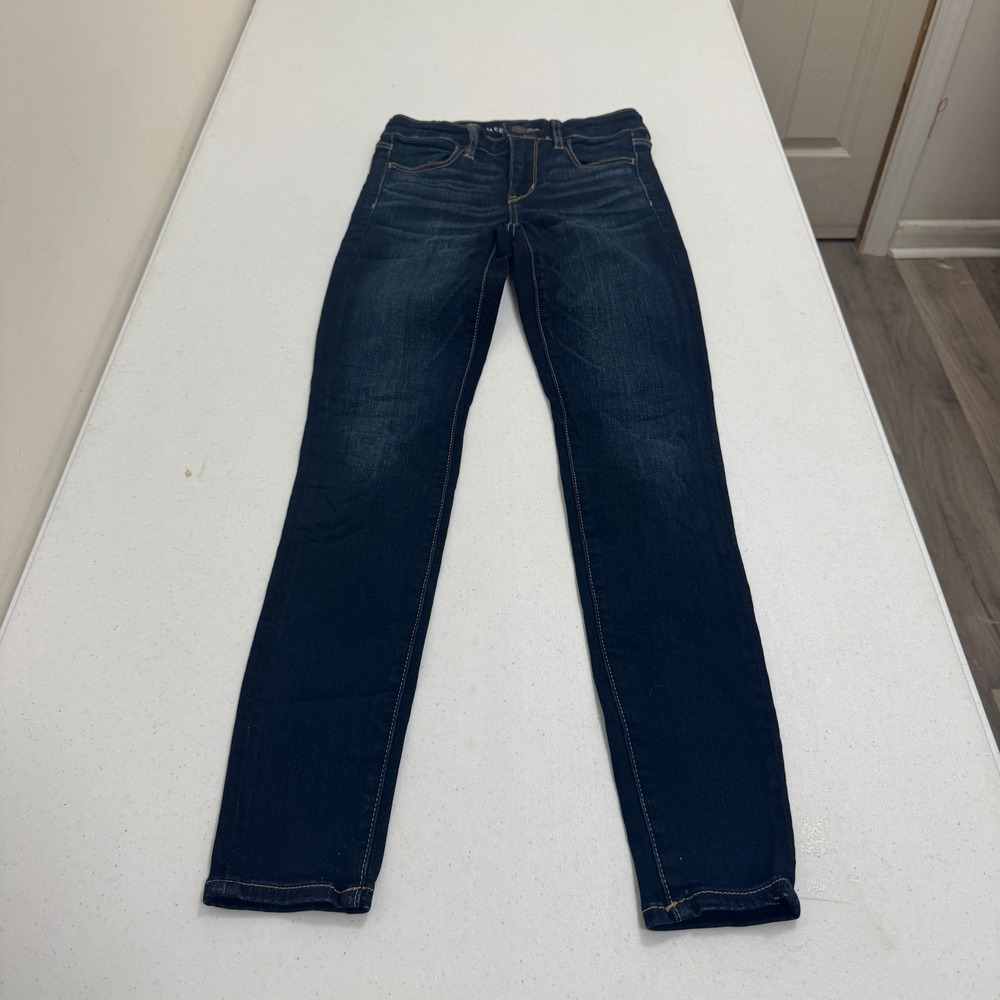 American‎ Eagle Next Level Stretch Jeggings Dark Wash Skinny Jeans 2 Long 5781